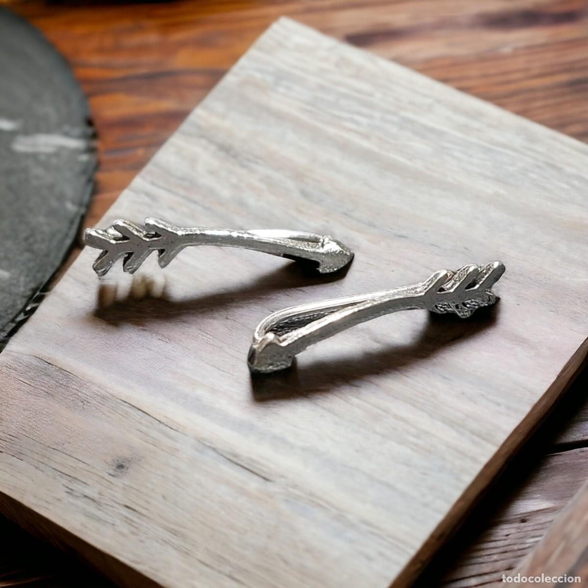 Joyeria: Par de Pendientes de Plata de Ley Trepadores con Forma de Flecha - Foto 1