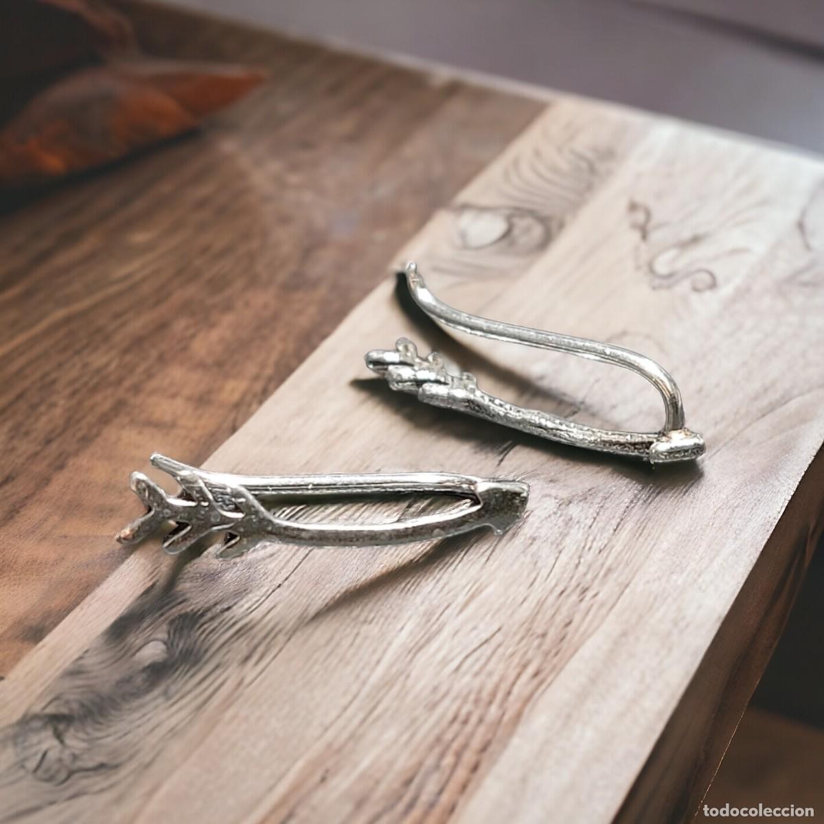 Joyeria: Par de Pendientes de Plata de Ley Trepadores con Forma de Flecha - Foto 2