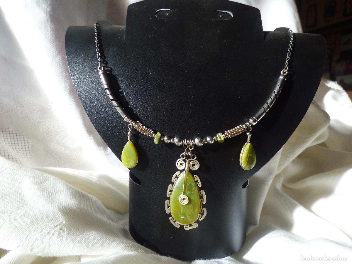 Joyeria: collar plata andina y jaspe verde - Foto 1