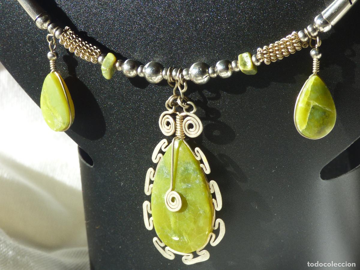 Joyeria: collar plata andina y jaspe verde - Foto 2