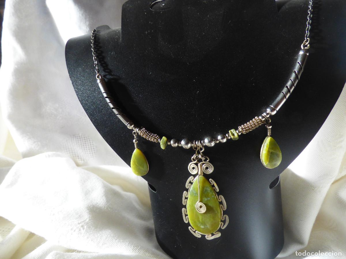 Joyeria: collar plata andina y jaspe verde - Foto 6