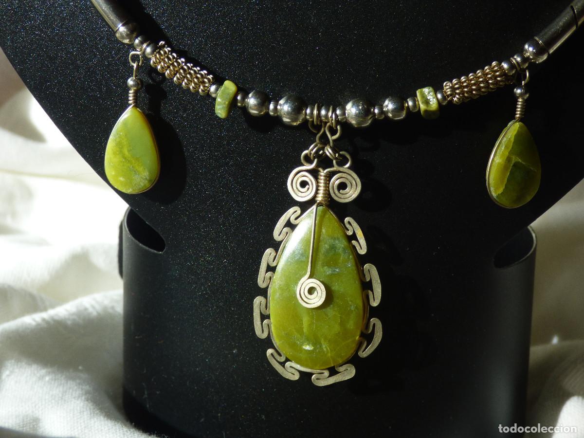 Joyeria: collar plata andina y jaspe verde - Foto 7