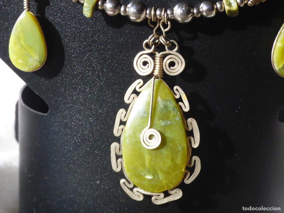 Joyeria: collar plata andina y jaspe verde - Foto 8
