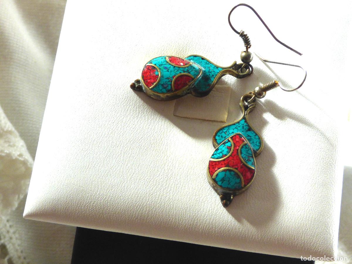 Joyeria: Pendientes Nepal,plata y piedras semipreciosas - Foto 2