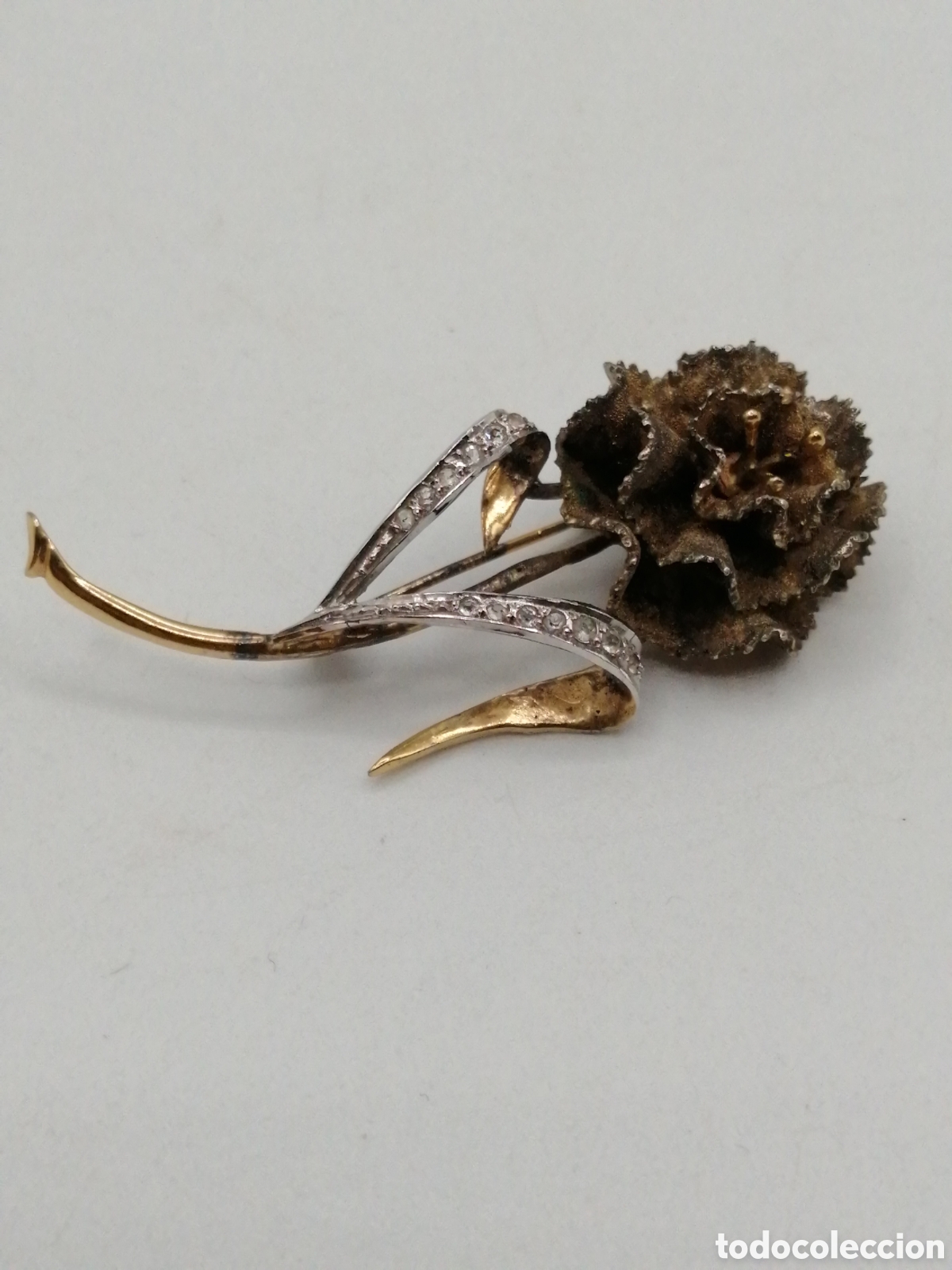 Joyeria: Broche plata chapada oro y pedreria - Foto 2