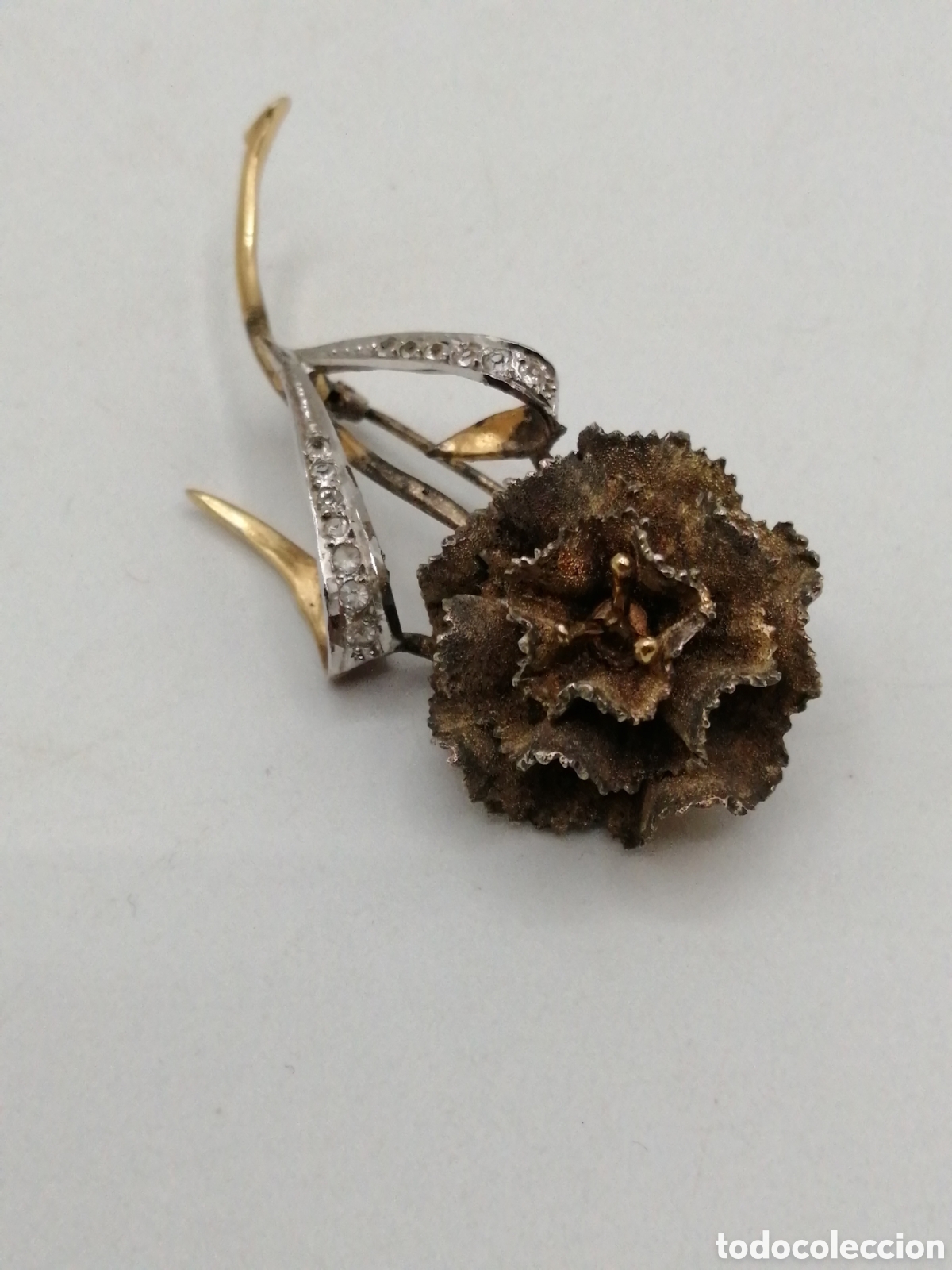 Joyeria: Broche plata chapada oro y pedreria - Foto 4