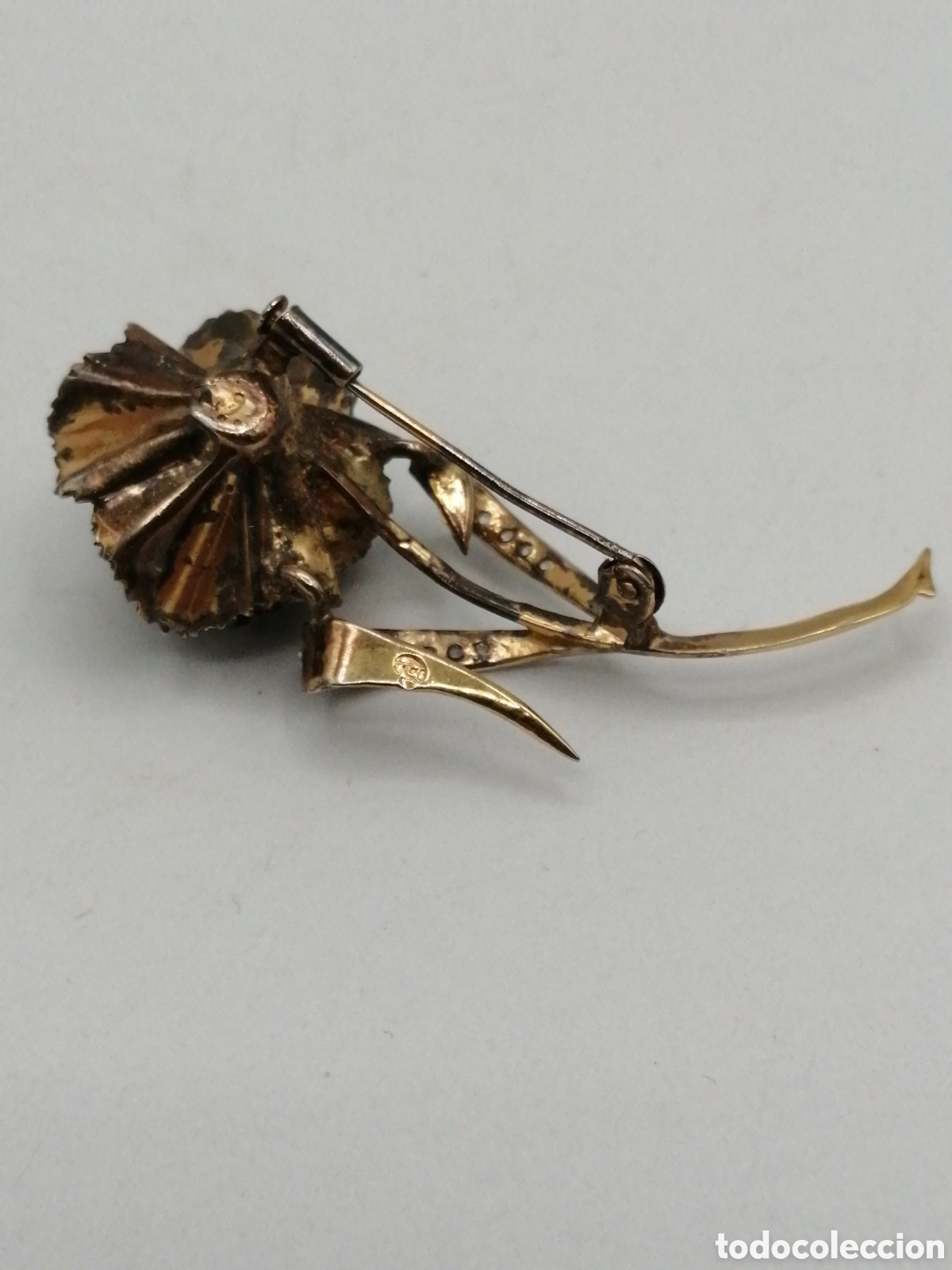 Joyeria: Broche plata chapada oro y pedreria - Foto 6