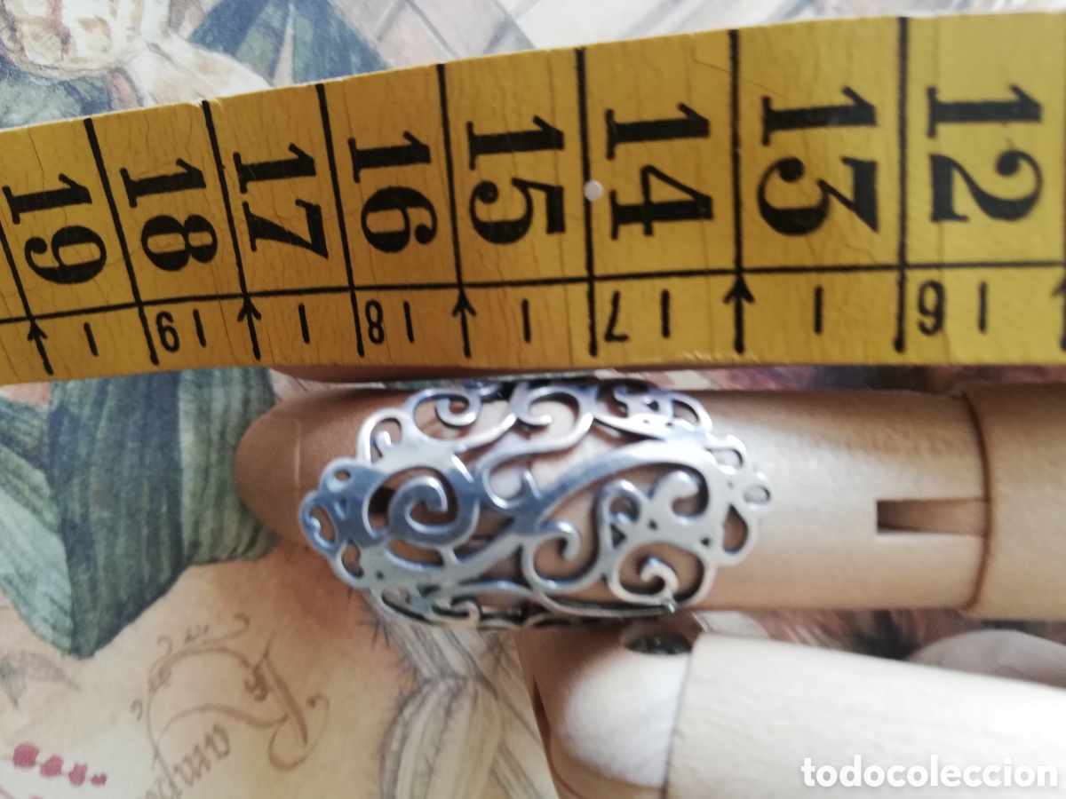Joyeria: VINTAGE . SORTIJA, ANILLO, LANZADERA DE PLATA LABRADA - Foto 5