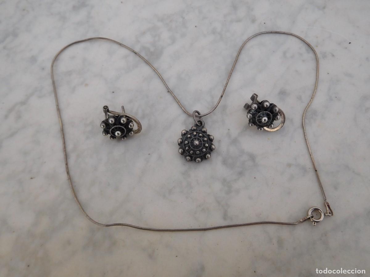 Joyeria: Conjunto de colgante y pendientes tipo charro - Foto 1