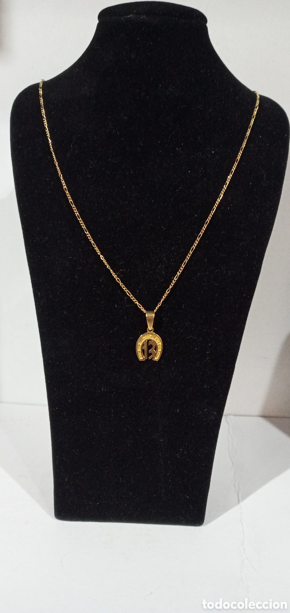 Joyeria: ORO 18K.COLGANTE DE LA SUERTE HERRADURA Y N&deg;13.ORO AUT&Eacute;NTICO TANTO LA MEDALLA COMO LA CADENA.