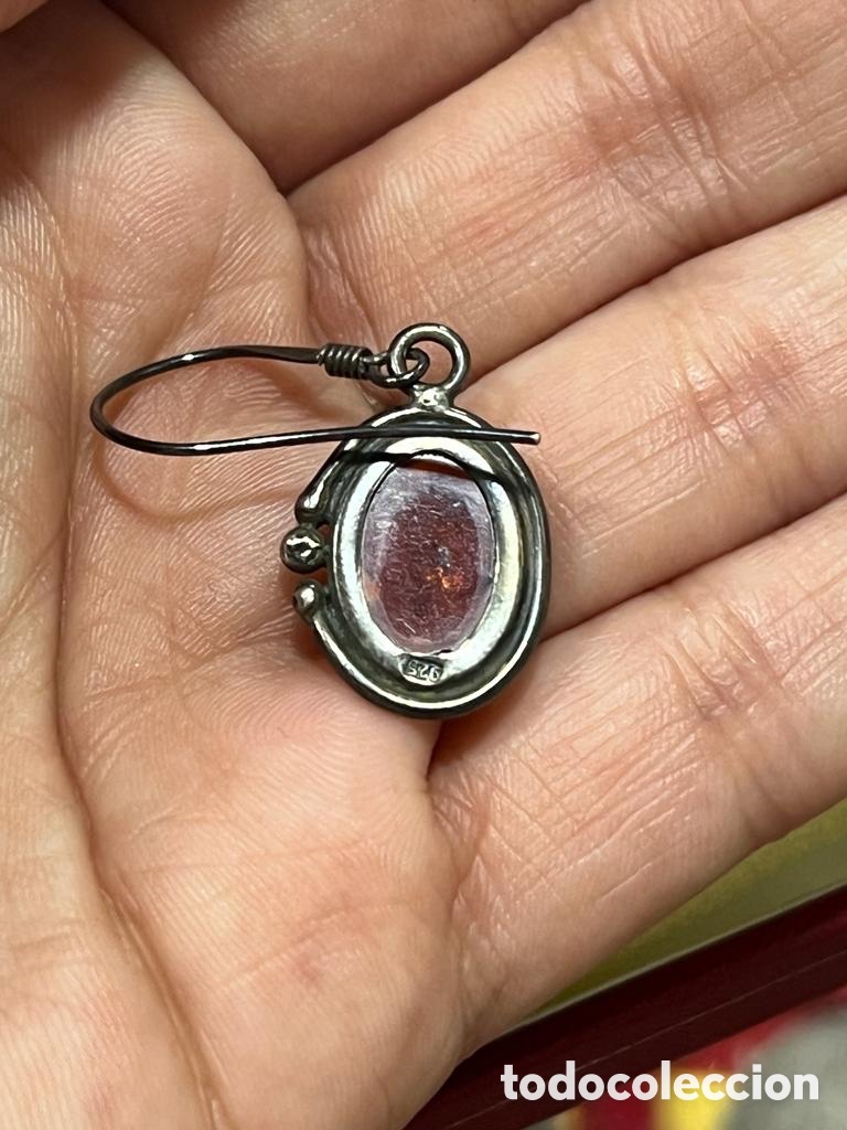 Joyeria: Preciosos pendientes en &Aacute;mbar y plata, antiguos - Foto 6