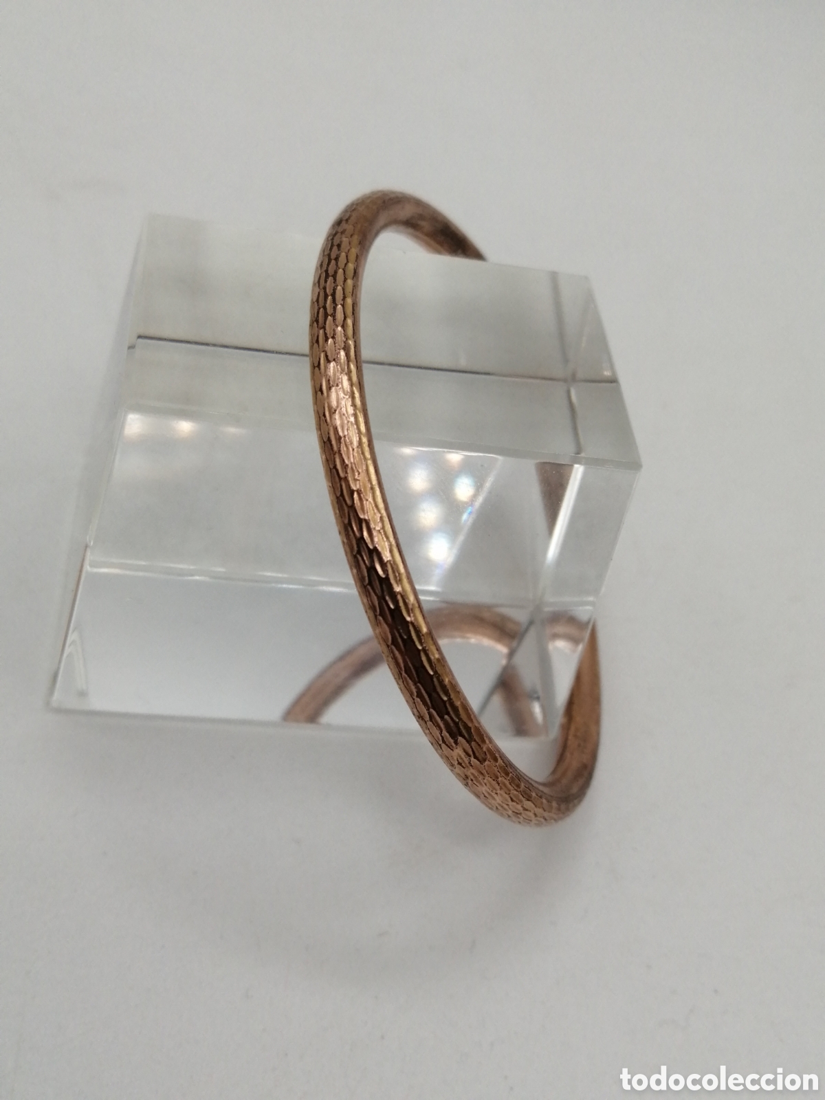Joyeria: Antigua pulsera lat&oacute;n repujado chapado oro - Foto 2