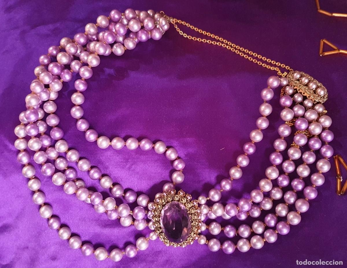 Joyeria: Collar de perlas lila - Foto 1