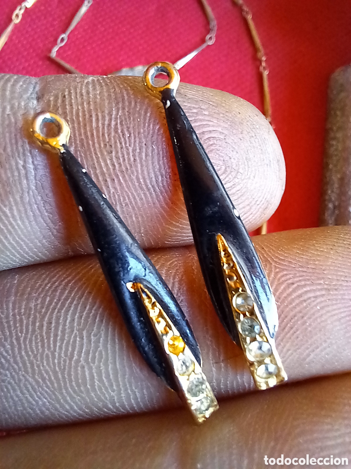 Joyeria: LOTE RESTOS DE PENDIENTES Y CADENA CON FLORES - Foto 3