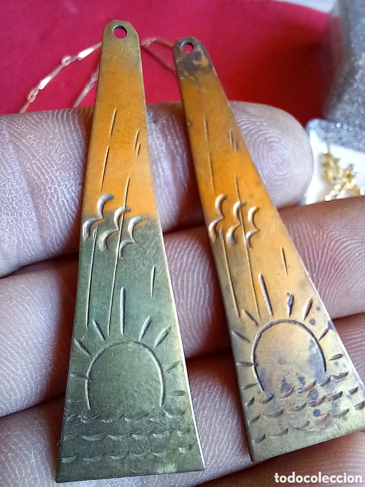 Joyeria: LOTE RESTOS DE PENDIENTES Y CADENA CON FLORES - Foto 5