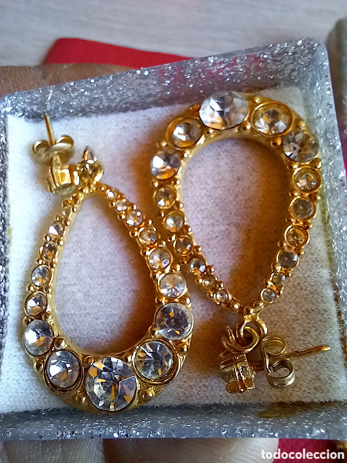 Joyeria: LOTE RESTOS DE PENDIENTES Y CADENA CON FLORES - Foto 9