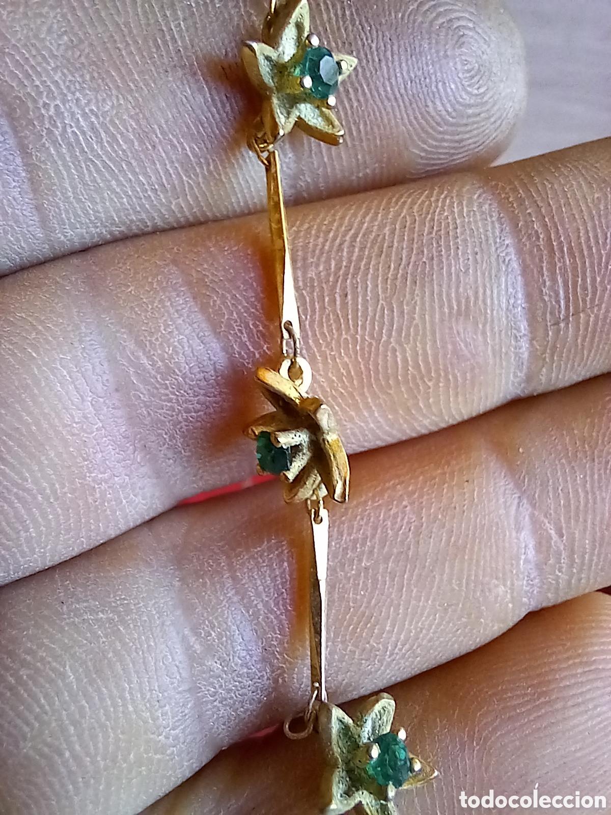 Joyeria: LOTE RESTOS DE PENDIENTES Y CADENA CON FLORES - Foto 16