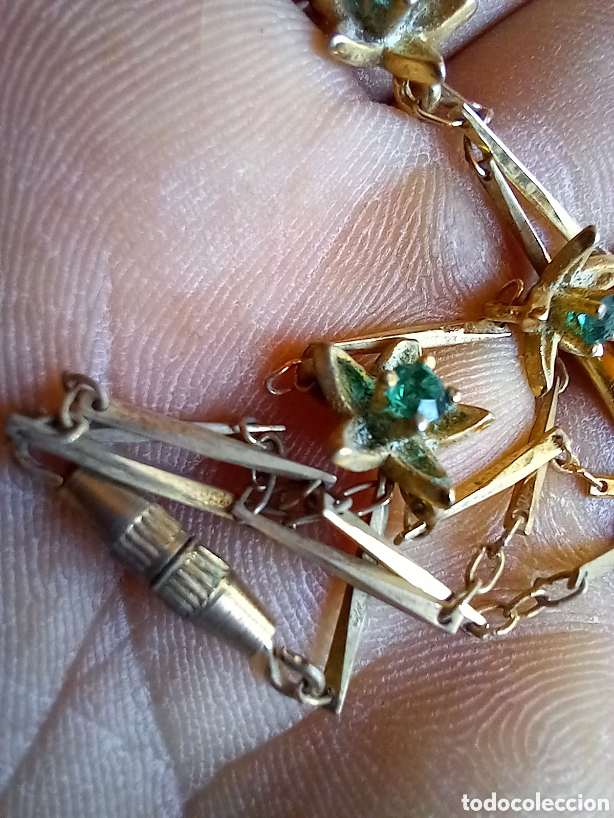 Joyeria: LOTE RESTOS DE PENDIENTES Y CADENA CON FLORES - Foto 19