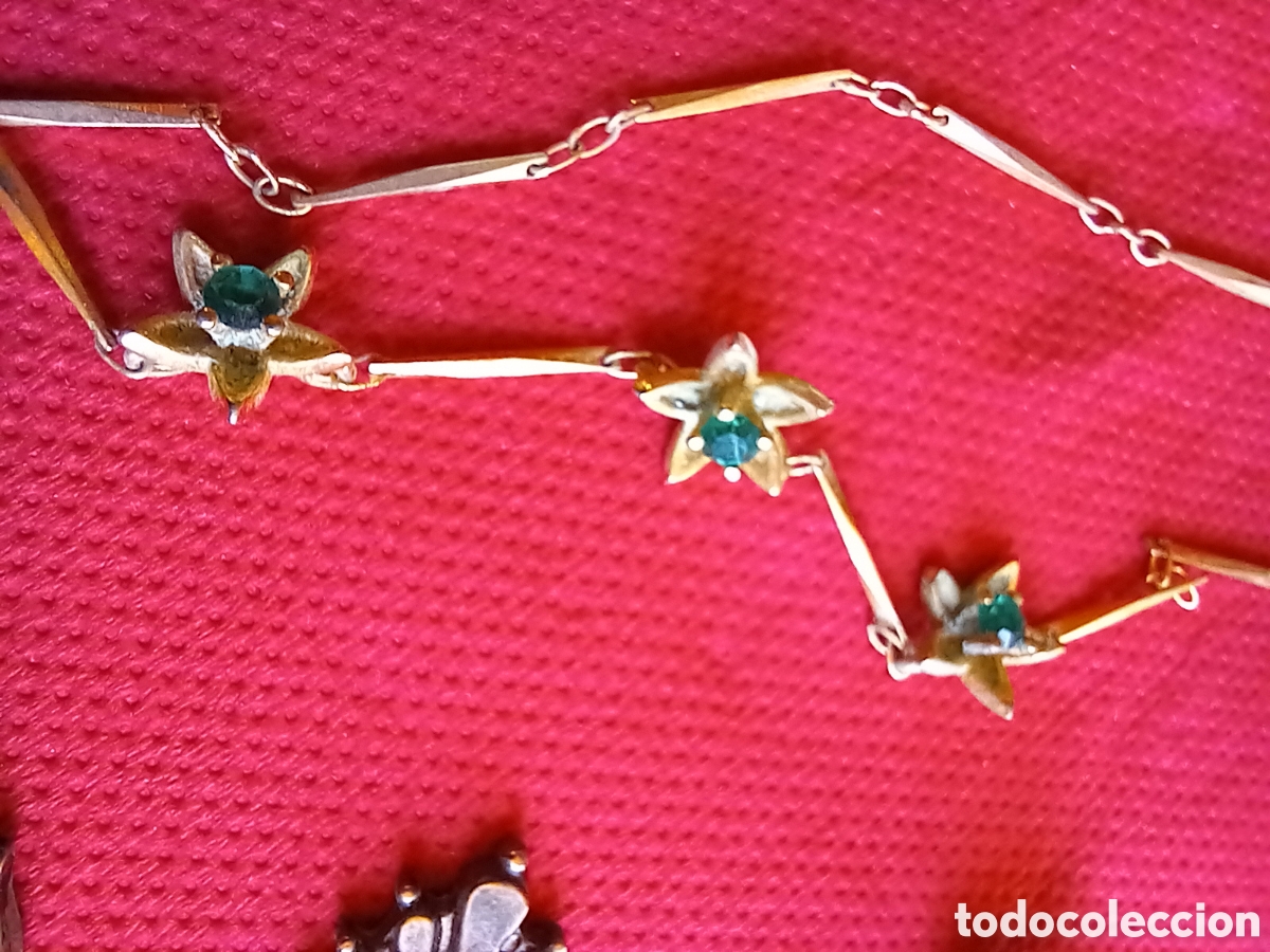 Joyeria: LOTE RESTOS DE PENDIENTES Y CADENA CON FLORES - Foto 21