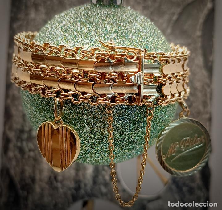 Joyeria: Brazalete Pulsera Oro de Ley 18K. - Foto 3