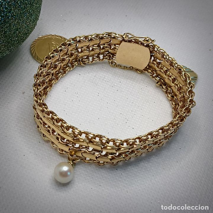 Joyeria: Brazalete Pulsera Oro de Ley 18K. - Foto 1
