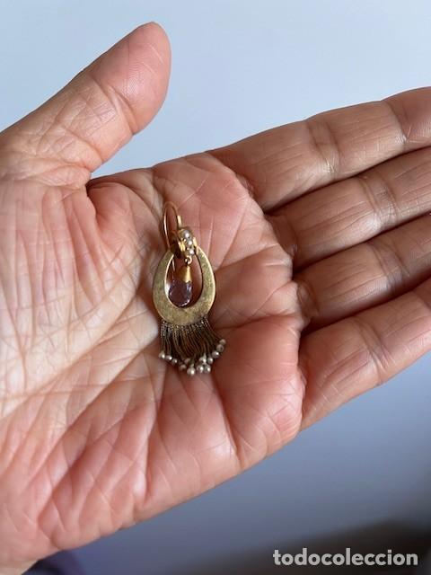 Joyeria: JUEGO ANTIGUO DE ORO DE BROCHE Y PENDIENTES - Foto 6