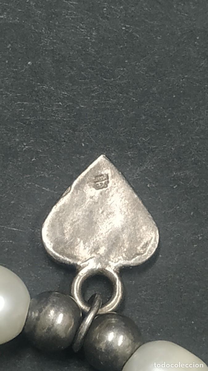 Joyeria: Pulsera cuero plata y perlas corazon - Foto 4