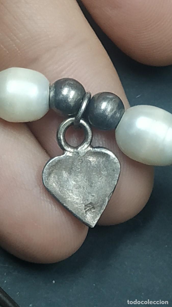Joyeria: Pulsera cuero plata y perlas corazon - Foto 5