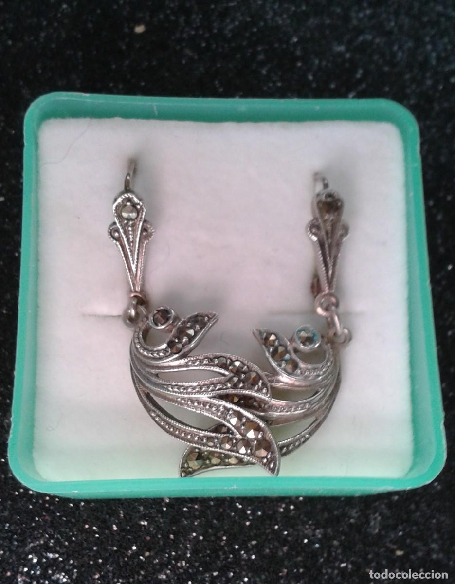 Joyeria: ANTIGUOS PENDIENTES DE PLATA CON MARQUESITAS - Foto 1