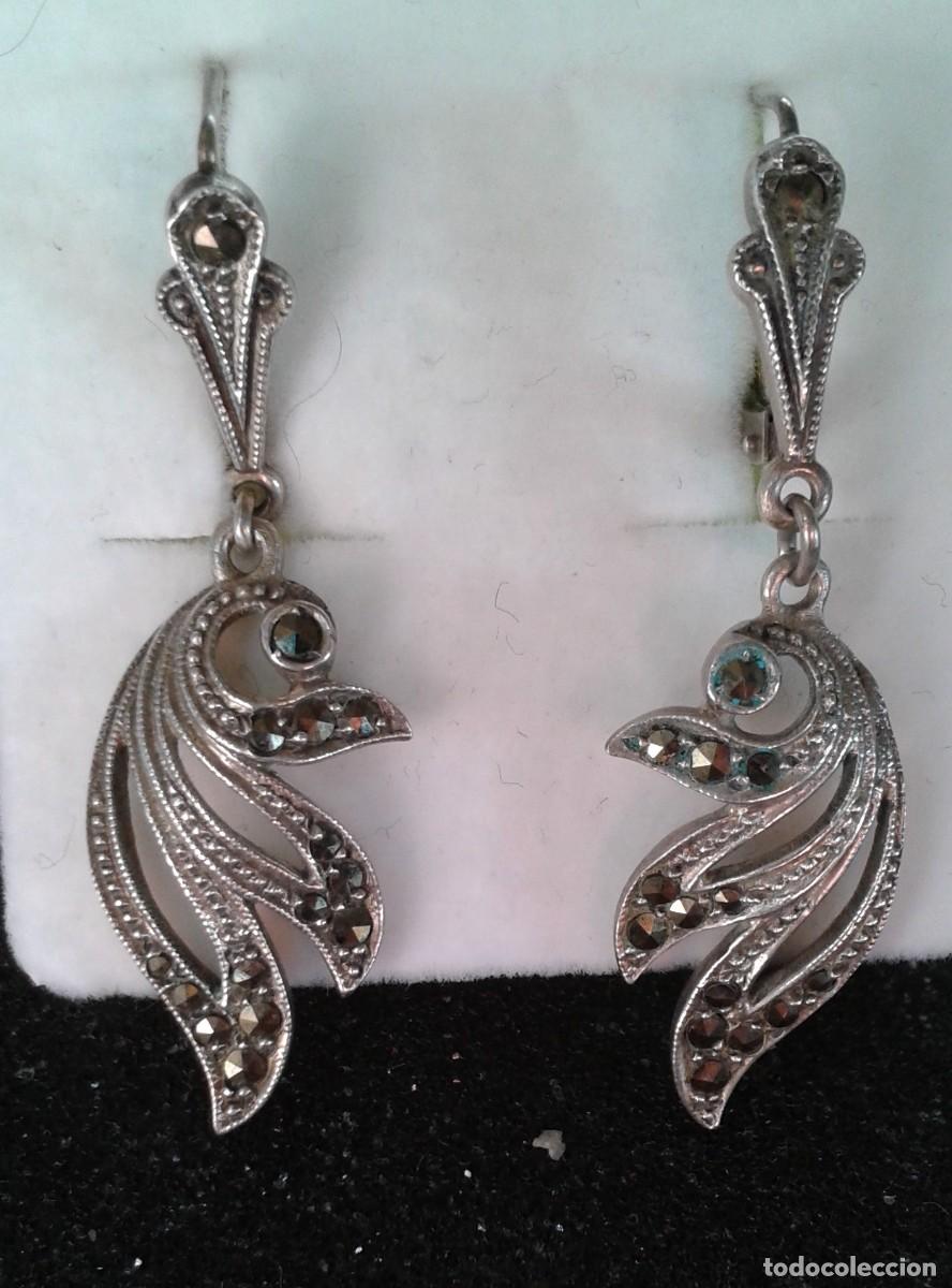Joyeria: ANTIGUOS PENDIENTES DE PLATA CON MARQUESITAS - Foto 2
