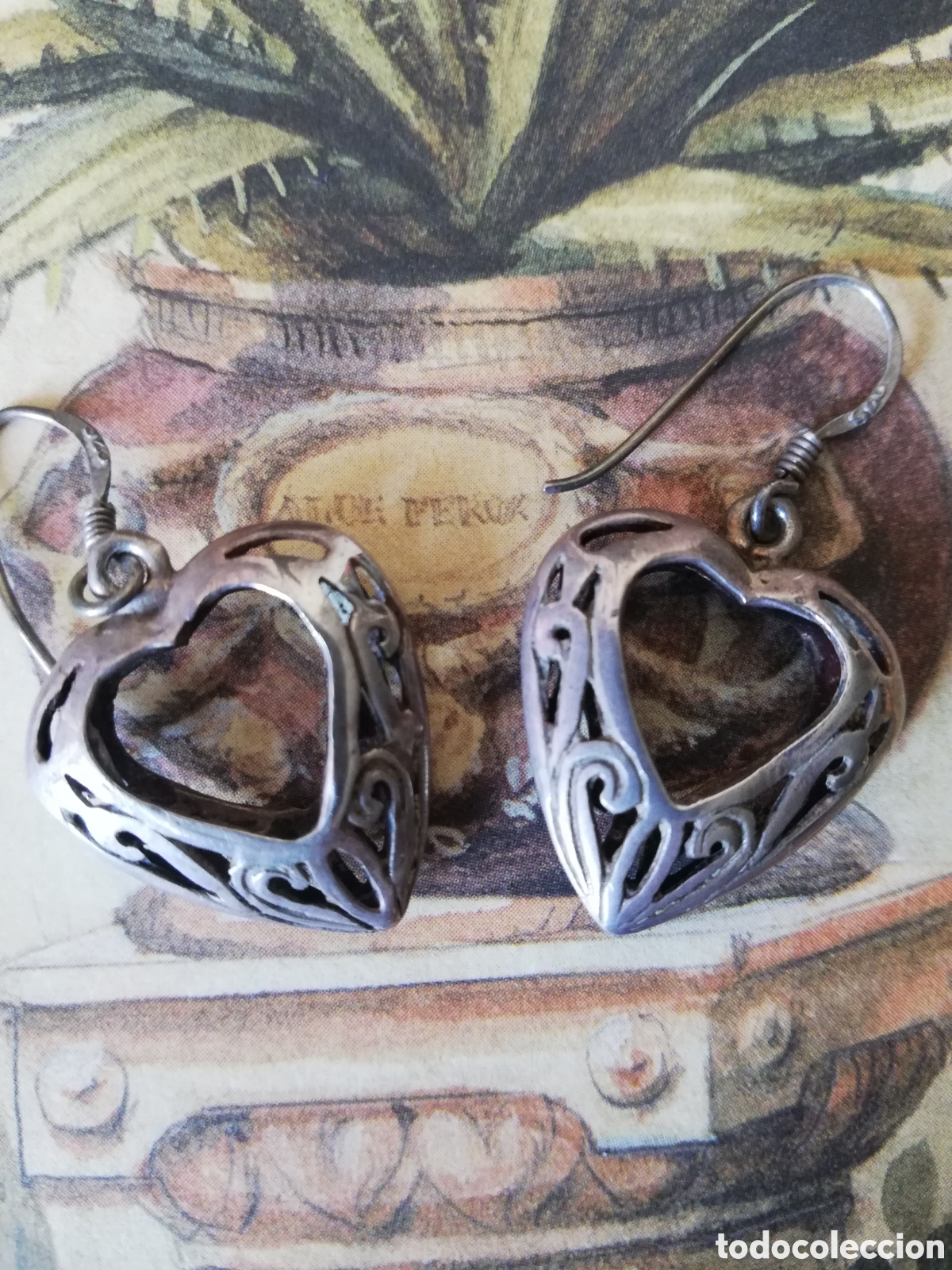 Gioielleria: VINTAGE. PENDIENTES CALADOS, FILIGRANA. PLATA. CORAZON