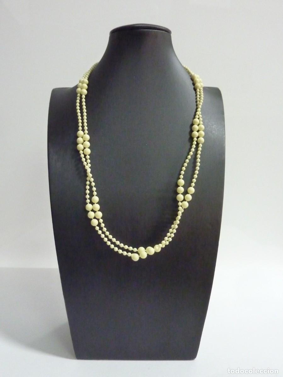 Joyeria: COLLAR ANTIGUO DE CUENTAS SINT&Eacute;TICAS - Foto 2