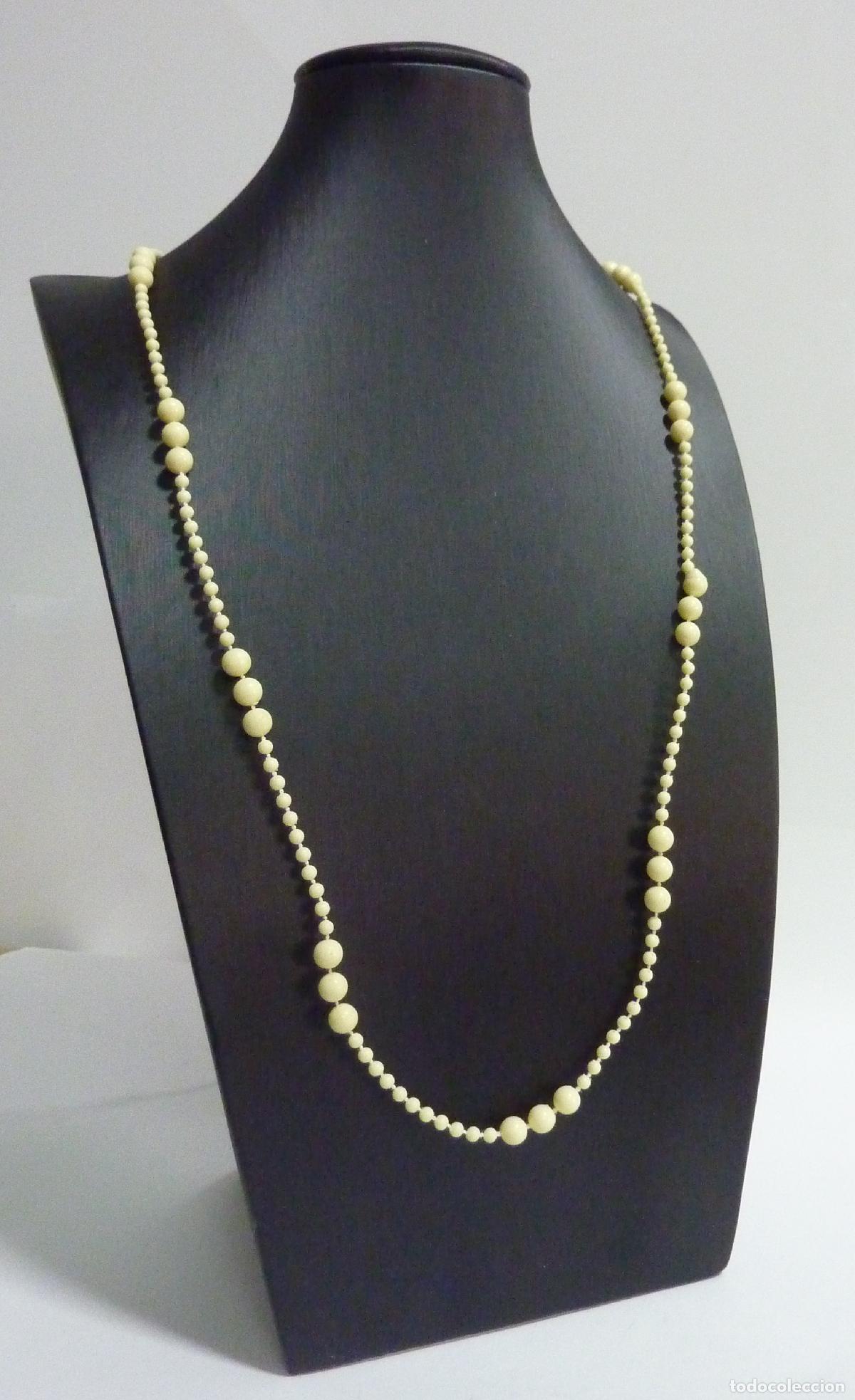 Joyeria: COLLAR ANTIGUO DE CUENTAS SINT&Eacute;TICAS - Foto 3