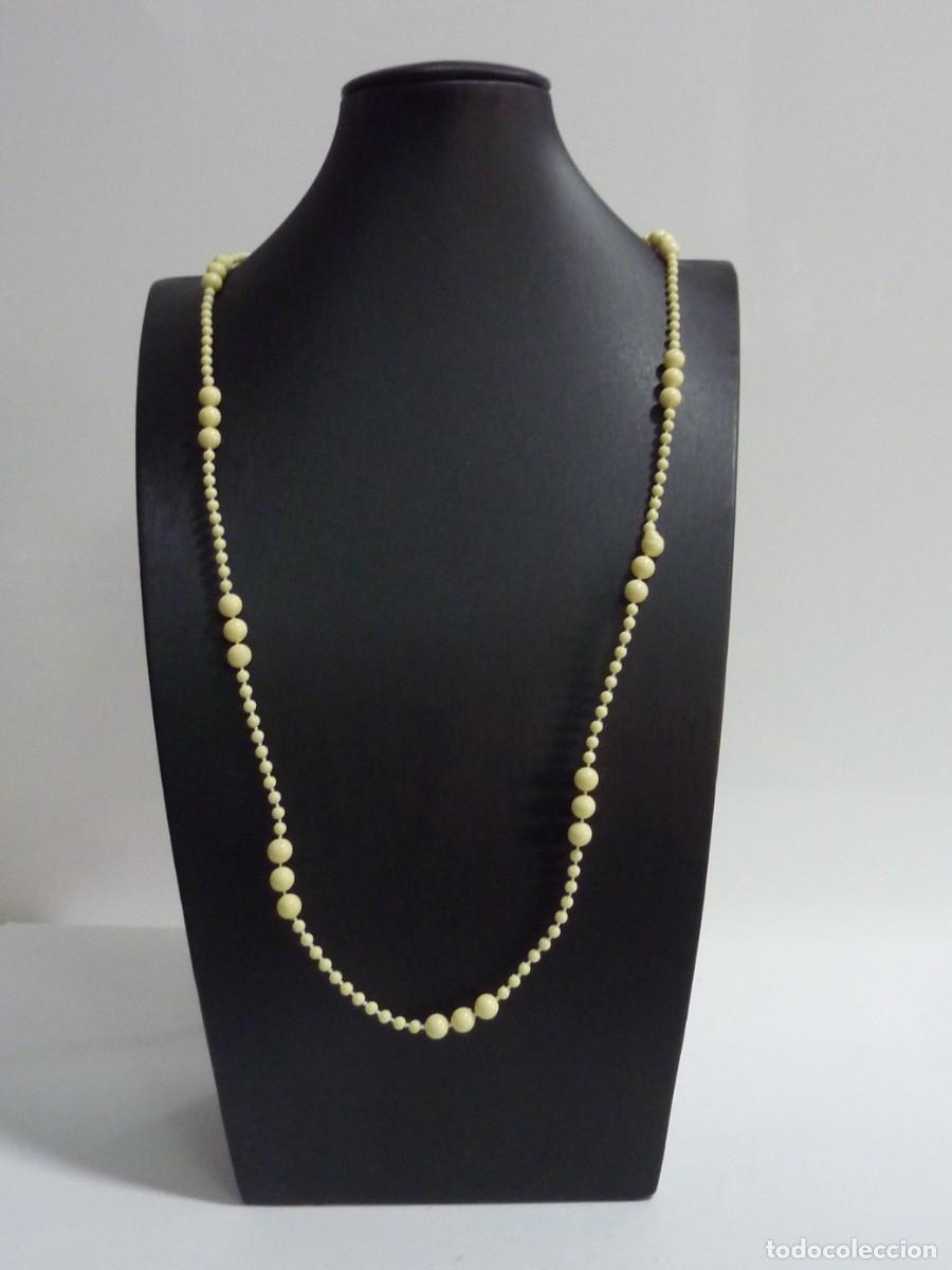 Joyeria: COLLAR ANTIGUO DE CUENTAS SINT&Eacute;TICAS - Foto 4