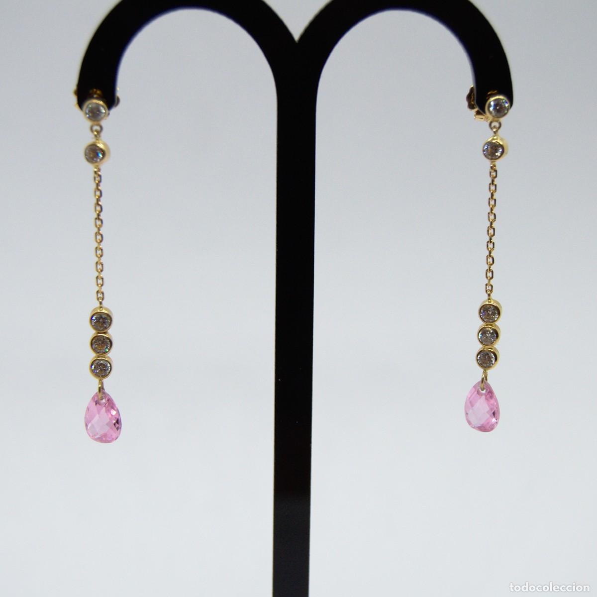 Joyeria: Pendientes en oro amarillo de 18 quilates y circonitas - Foto 1