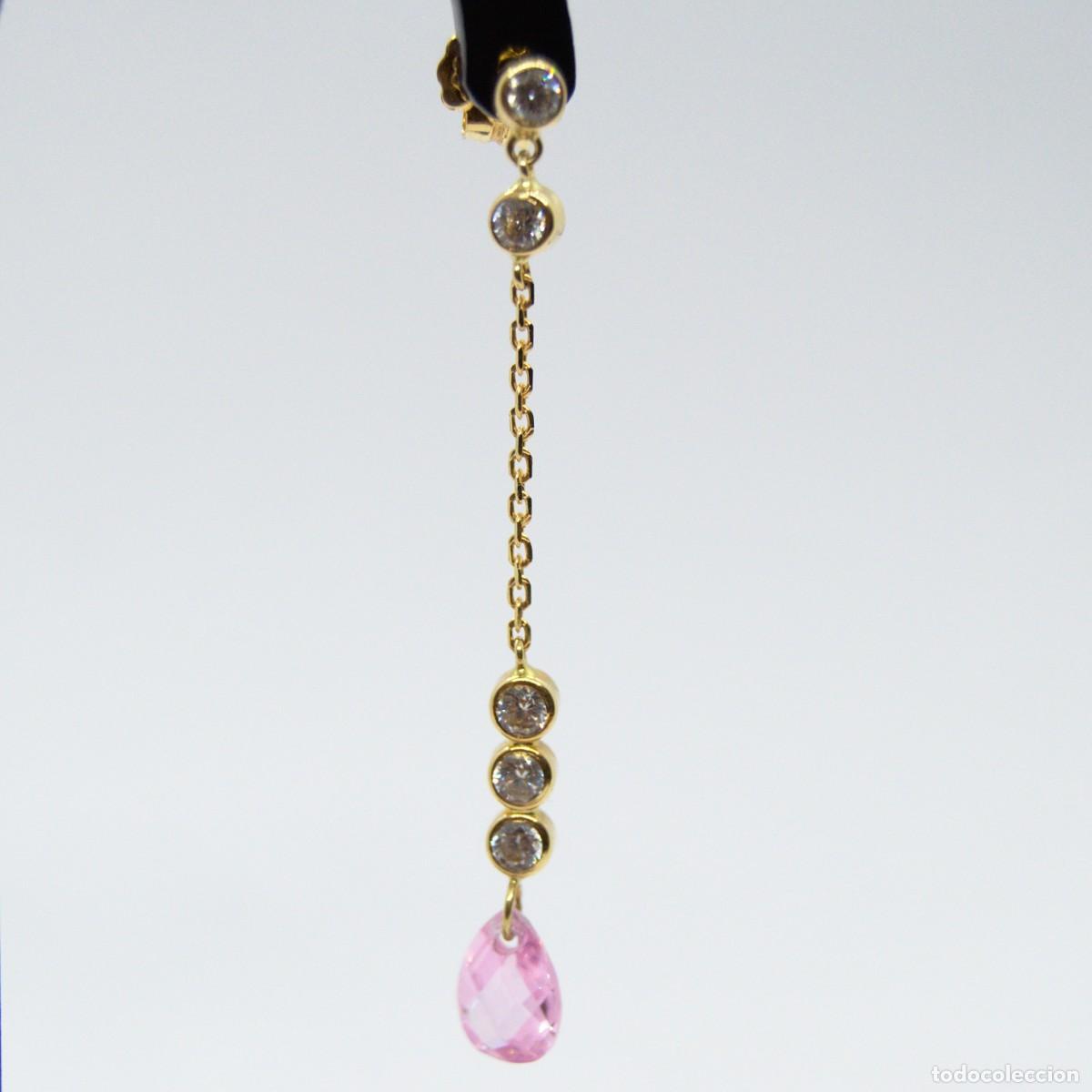 Joyeria: Pendientes en oro amarillo de 18 quilates y circonitas - Foto 2