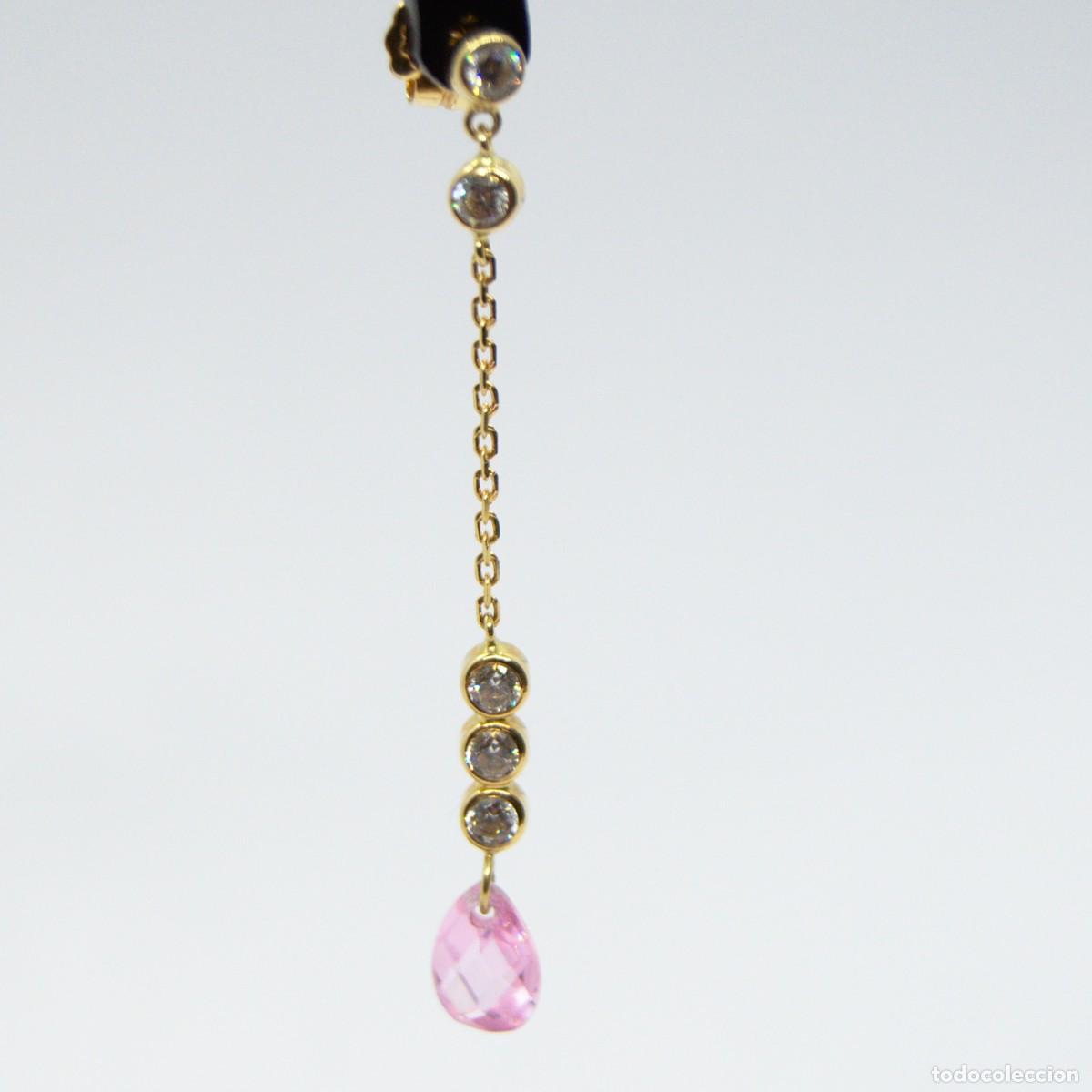 Joyeria: Pendientes en oro amarillo de 18 quilates y circonitas - Foto 3