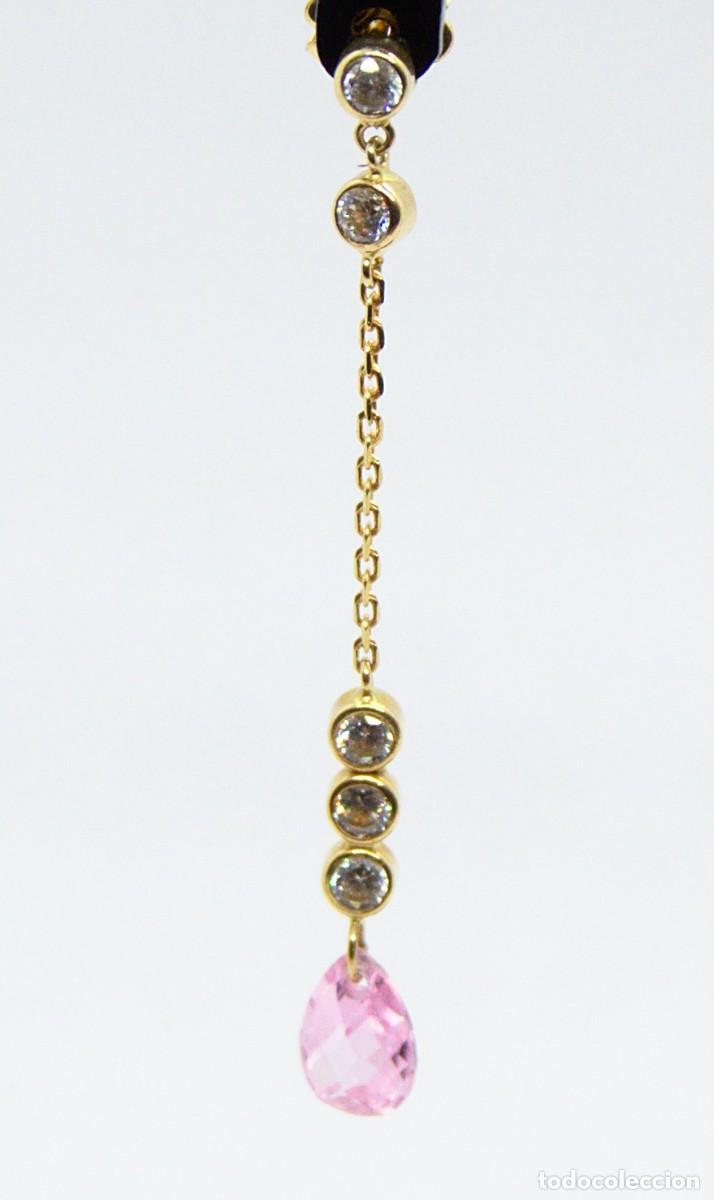 Joyeria: Pendientes en oro amarillo de 18 quilates y circonitas - Foto 4
