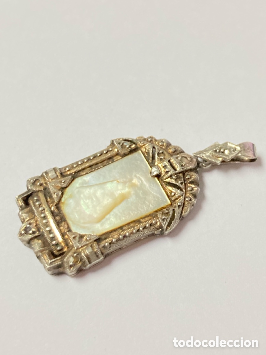 Joyeria: Colgante de plata y n&aacute;car religioso/C142 - Foto 2