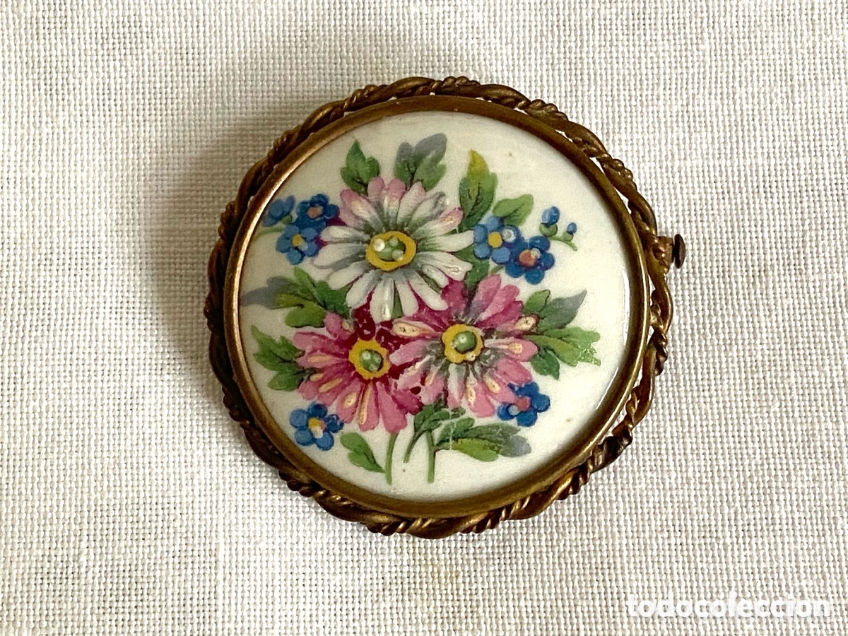 Joyeria: Broche vintage porcelana de limoges