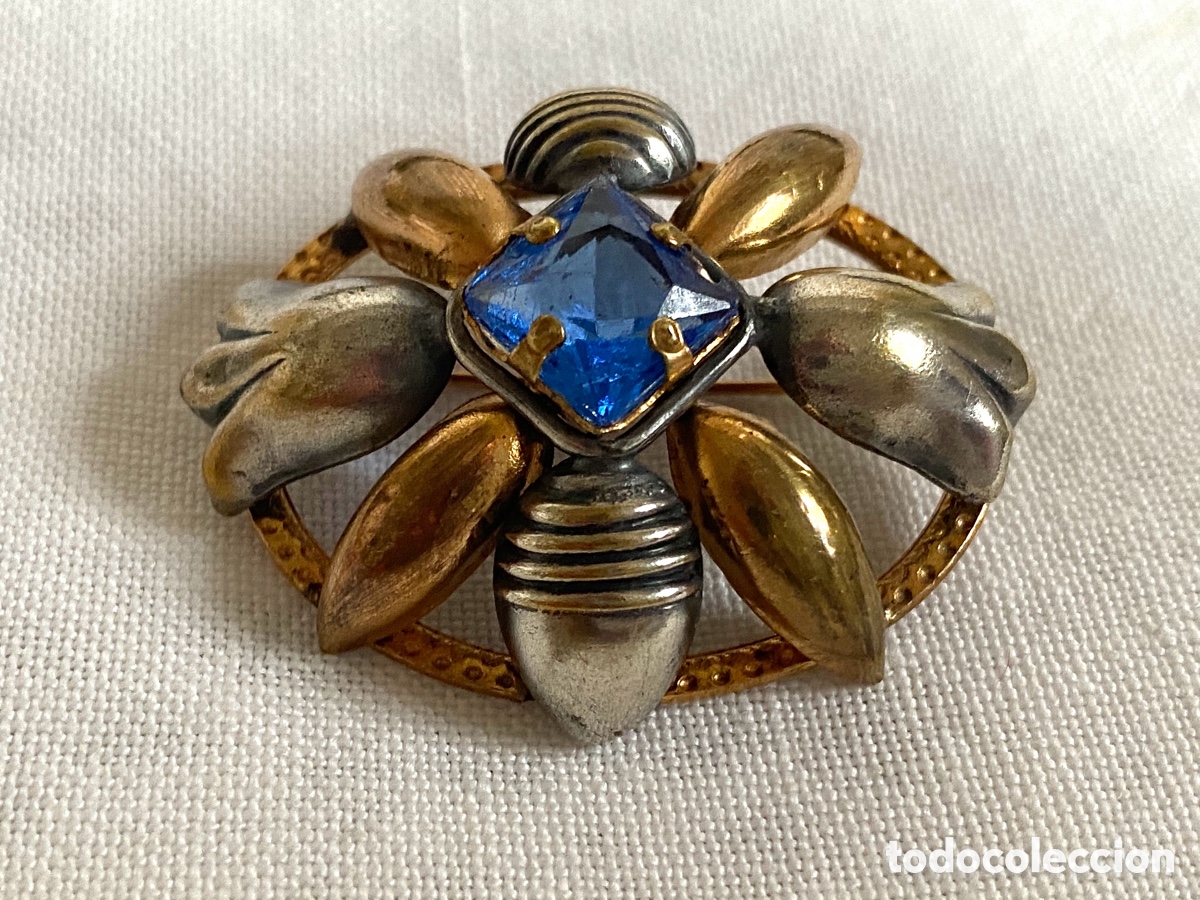 Joyeria: Broche vintage de plata dorada - Foto 2