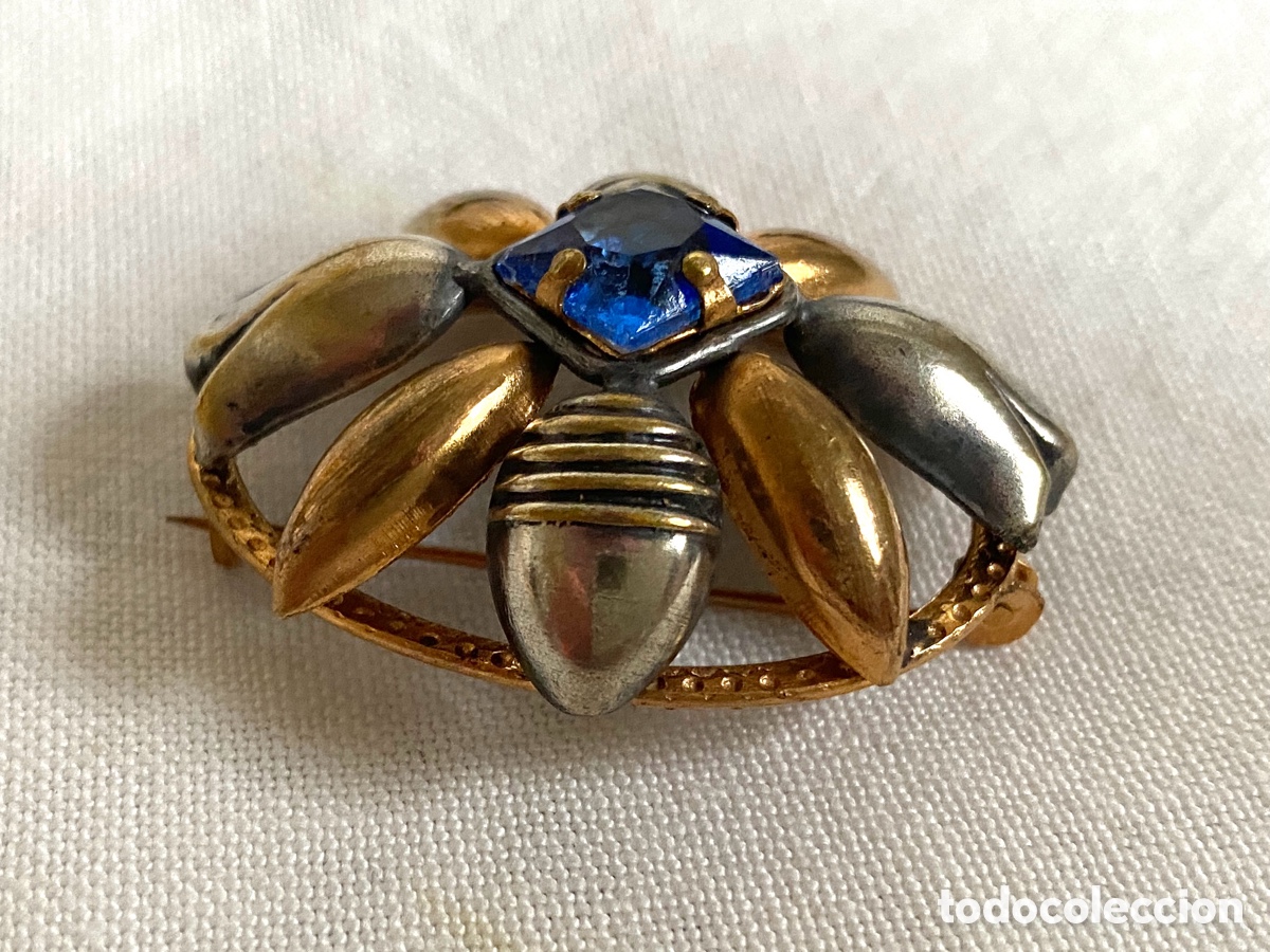 Joyeria: Broche vintage de plata dorada - Foto 3