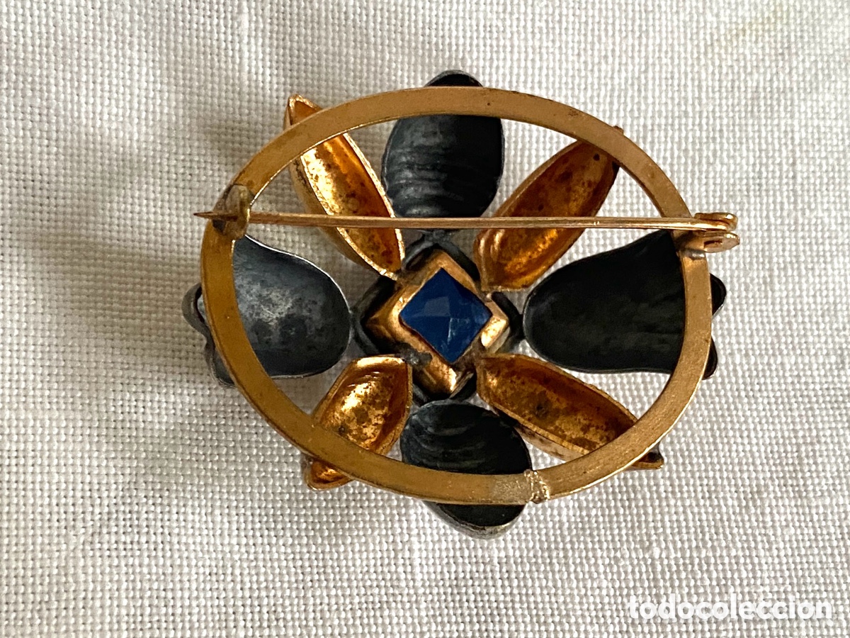 Joyeria: Broche vintage de plata dorada - Foto 5