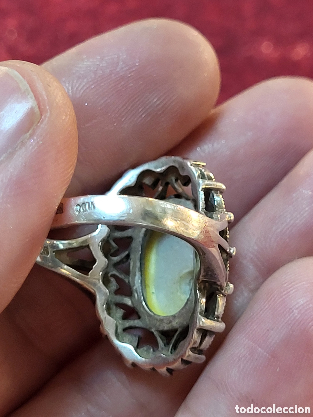 Joyeria: ANTIGUO ANILLO REALIZADO EN PLATA Y MARQUESITAS - Foto 9