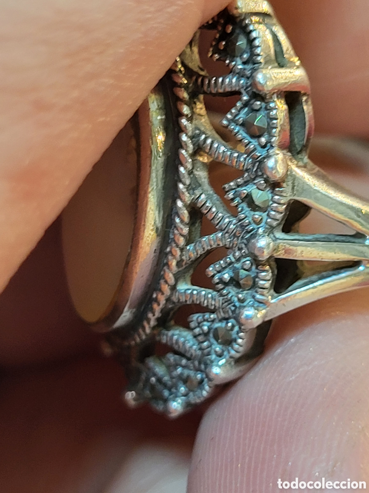 Joyeria: ANTIGUO ANILLO REALIZADO EN PLATA Y MARQUESITAS - Foto 14