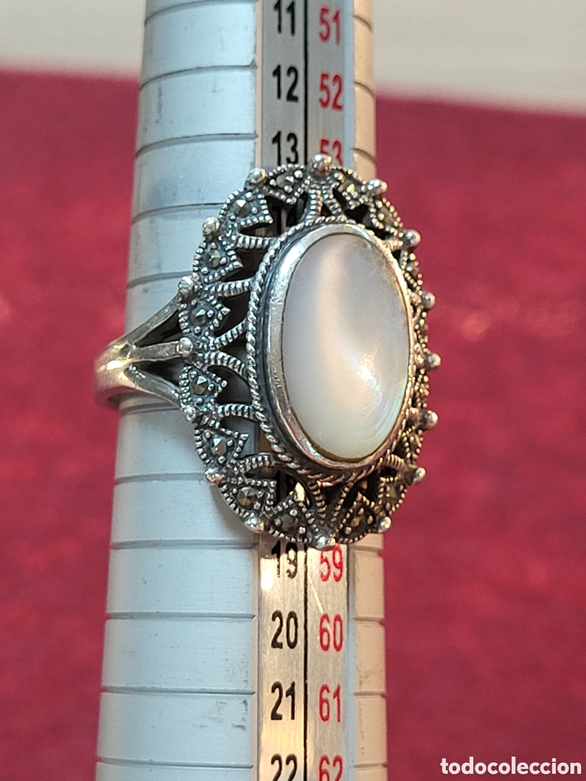 Joyeria: ANTIGUO ANILLO REALIZADO EN PLATA Y MARQUESITAS - Foto 15