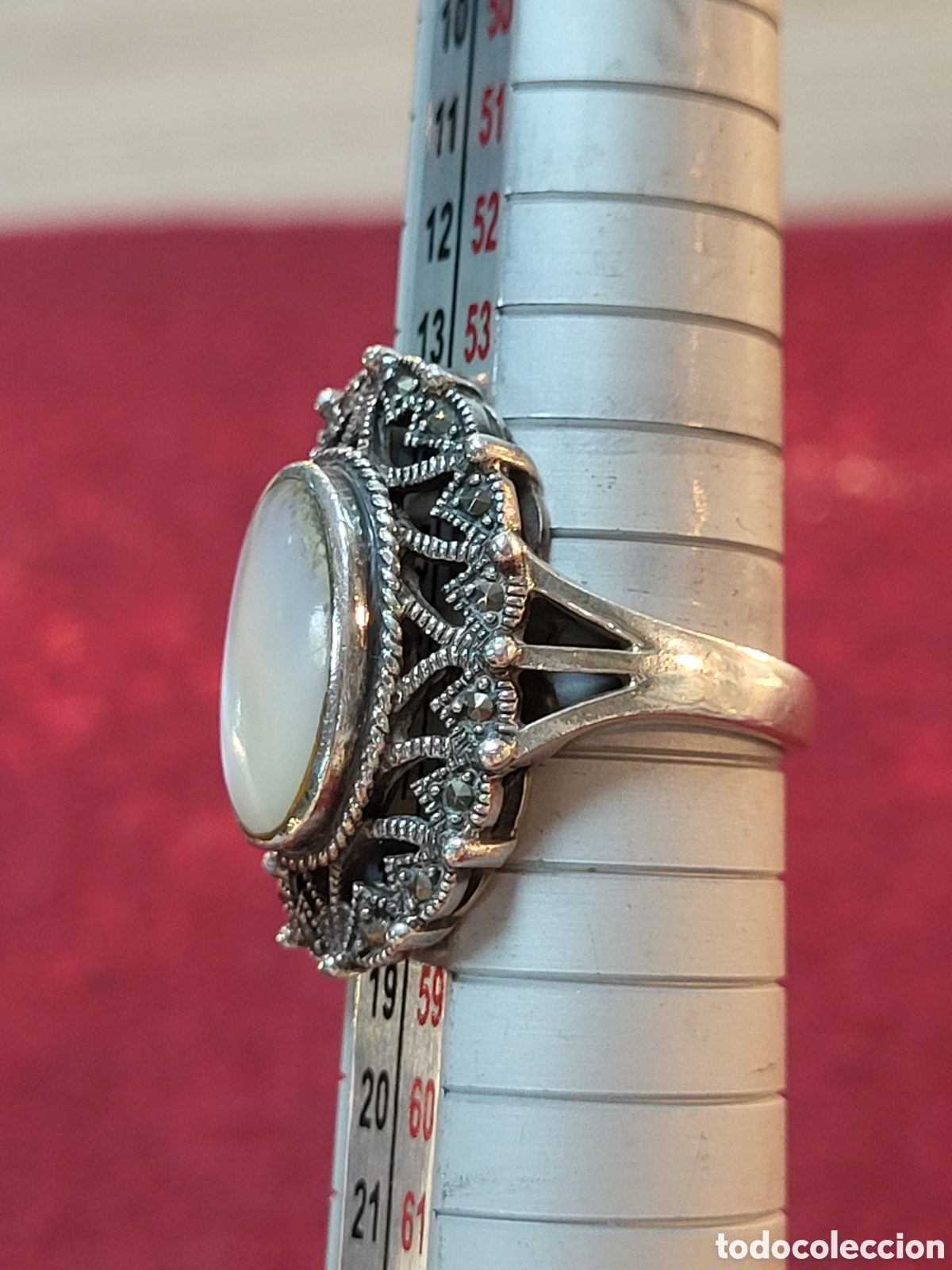 Joyeria: ANTIGUO ANILLO REALIZADO EN PLATA Y MARQUESITAS - Foto 16