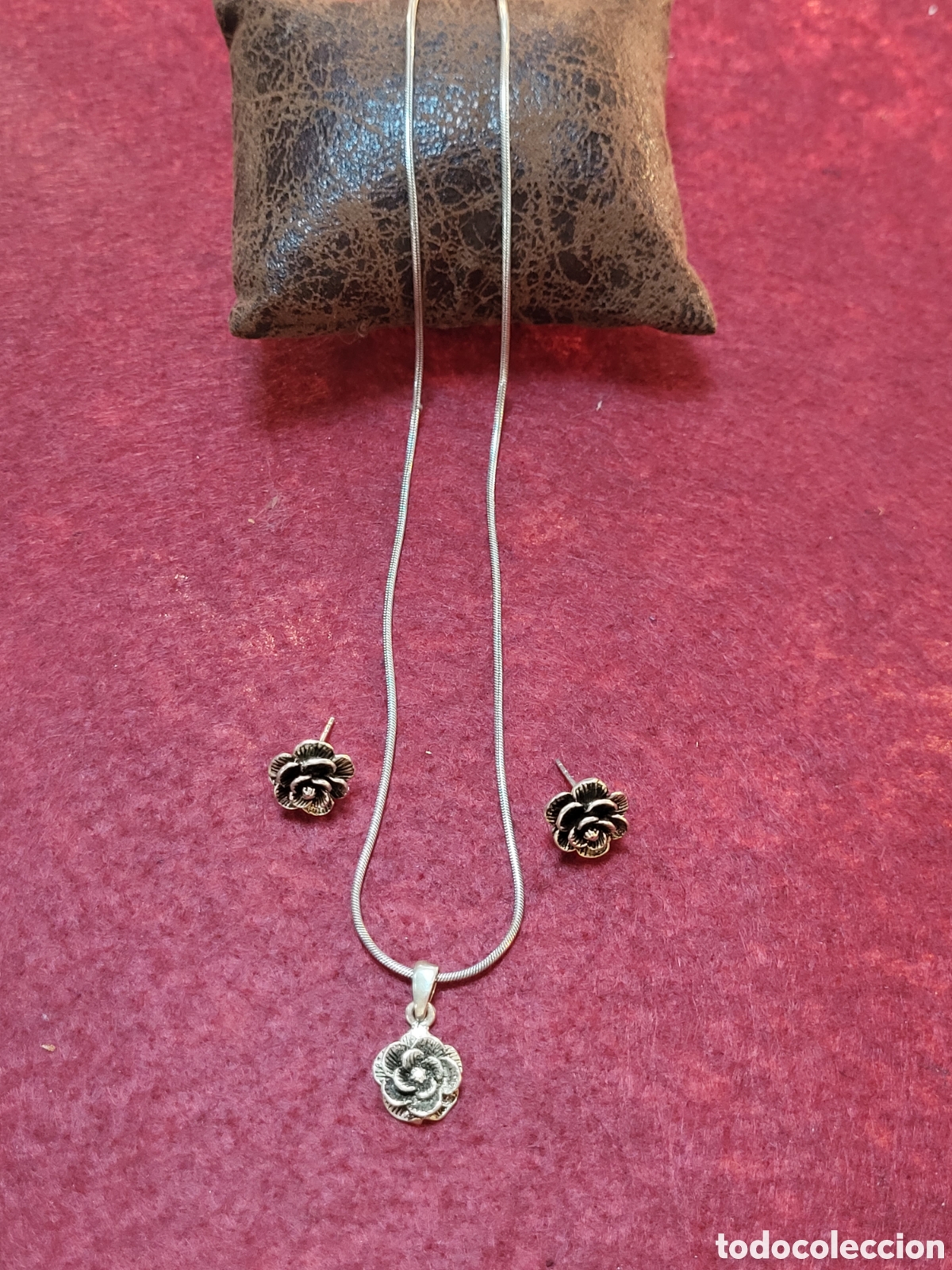 Joyeria: CONJUNTO PENDIENTES, COLGANTE Y CADENA REALIZADA EN PLATA - Foto 1