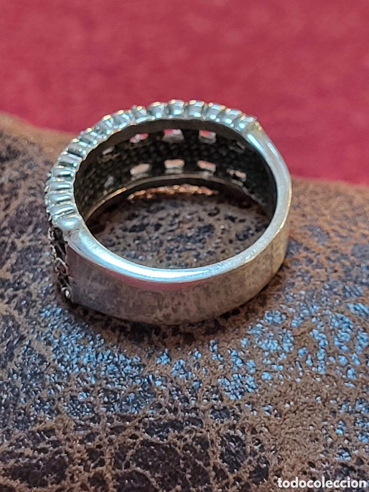 Joyeria: ANTIGUO ANILLO REALIZADO EN PLATA Y MARQUESITAS - Foto 3