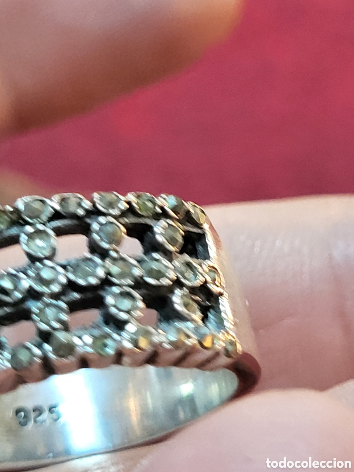 Joyeria: ANTIGUO ANILLO REALIZADO EN PLATA Y MARQUESITAS - Foto 7